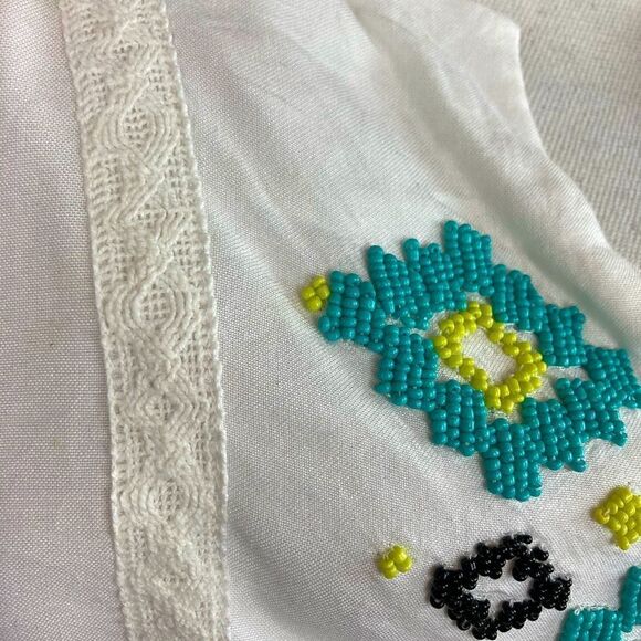 Kenji Anthropologie native SW beaded lined dress w/elastic drawstring waist - Picture 5 of 11